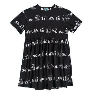 Moomin Womens/Ladies All-Over Print Smock Dress / Black